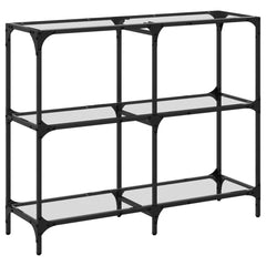vidaXL Console Table with Transparent Glass Top 98x30x81 cm Steel 6