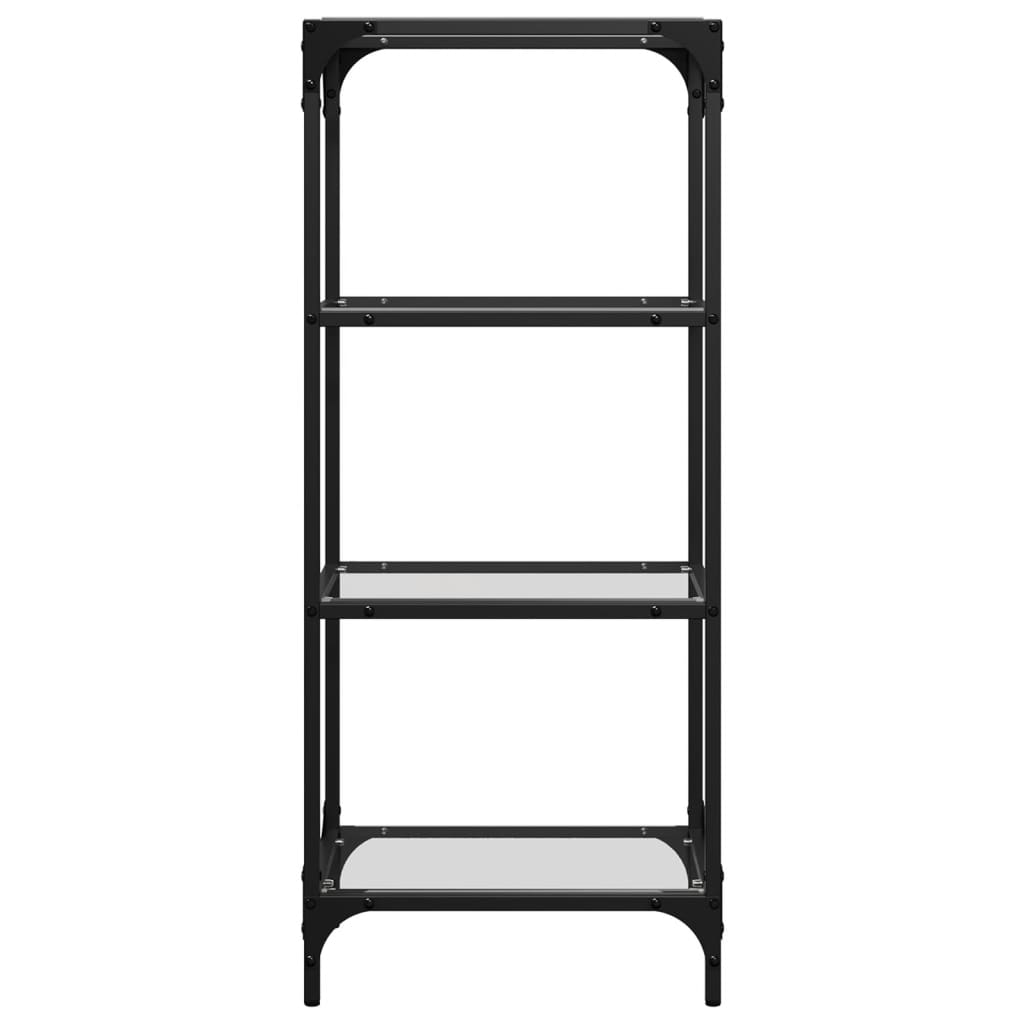 vidaXL Storage Rack with Transparent Glass Top 40x30x95 cm Steel 3