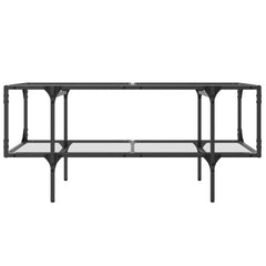 vidaXL Coffee Table with Transparent Glass Top 98.5x50x45 cm Steel 4
