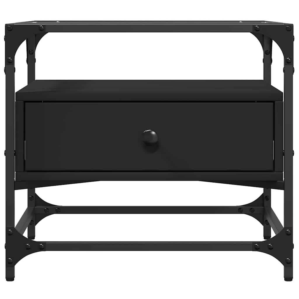 Coffee Table with Glass Top Steel
