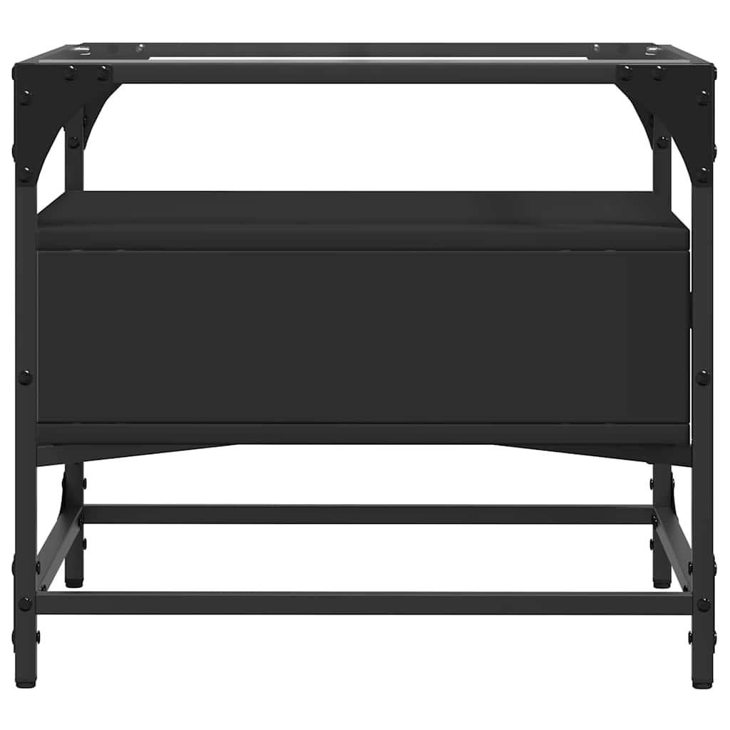 vidaXL Coffee Table with Glass Top Black 50x50x45 cm Steel 5