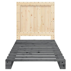 Bed Frame without Mattress Solid Wood Pine Grey 90 x 200 cm with plain headboard