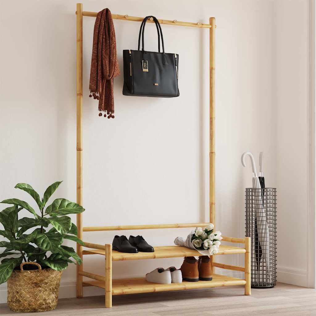 vidaXL Clothes Rack with Shelves 103x40x183 cm Bamboo 1