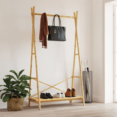 vidaXL Clothes Rack with Shelf 102x50x190 cm Bamboo 3