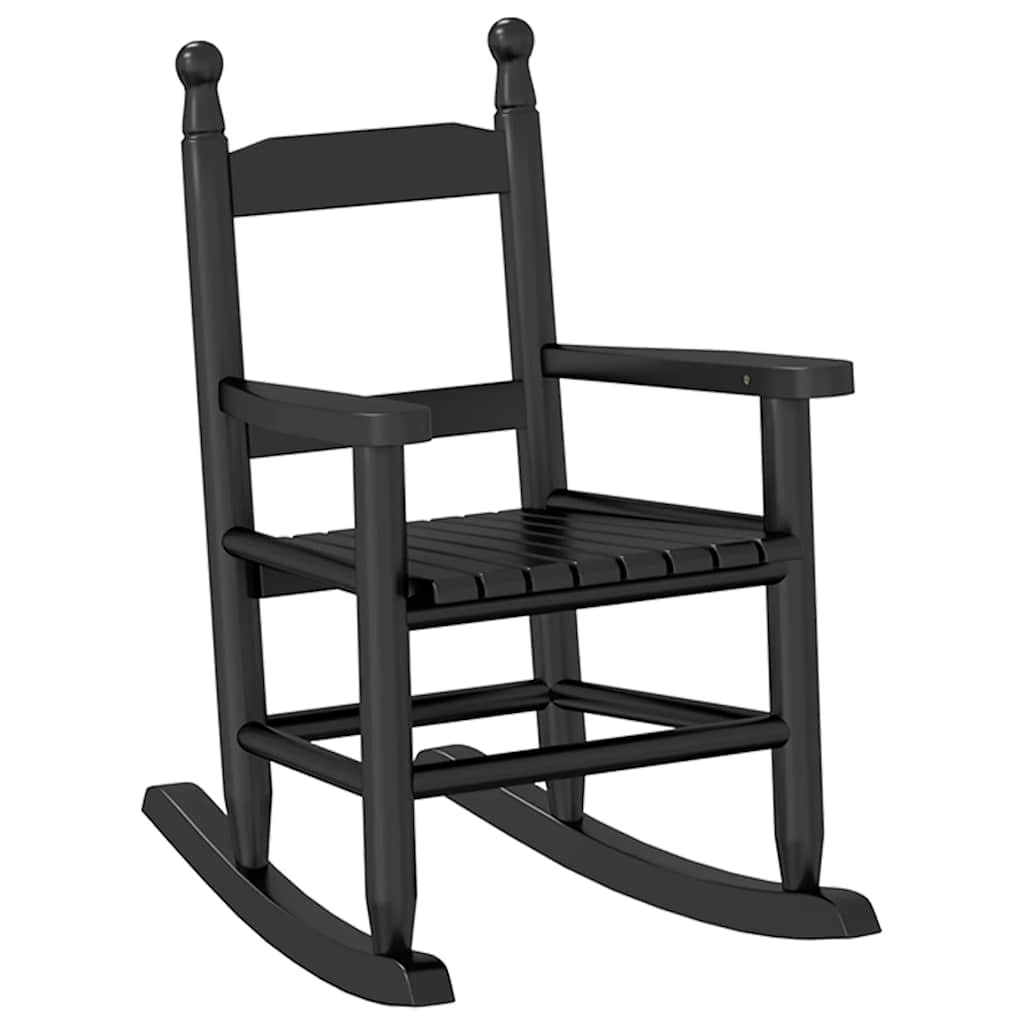 vidaXL Rocking Chair for Children Black Solid Wood Poplar 2