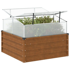 Greenhouse 100x100x85 cm Galvanised Steel Weathering steel