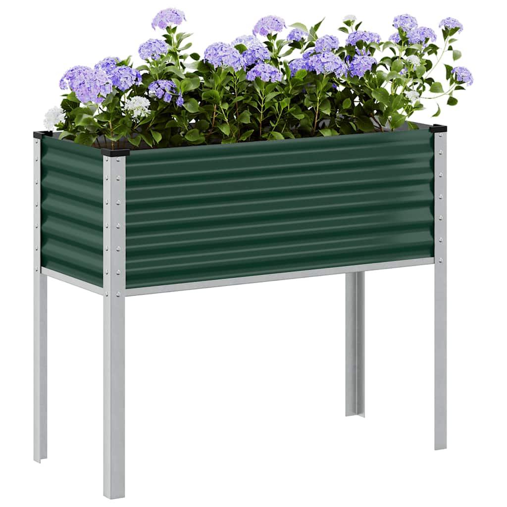 vidaXL Garden Planter Green 100x45x90 cm Steel 1