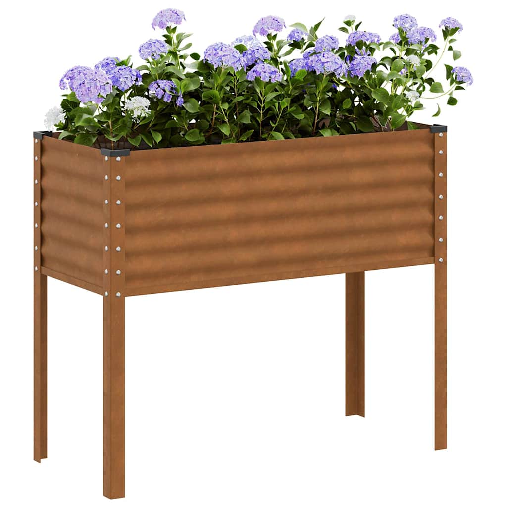 vidaXL Garden Planter Rusty 100 x 41 x 90 cm Galvanised Steel 1