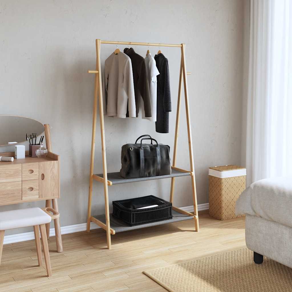 vidaXL Clothes Rack with Shelves 96x45.5x150.5 cm Bamboo 2