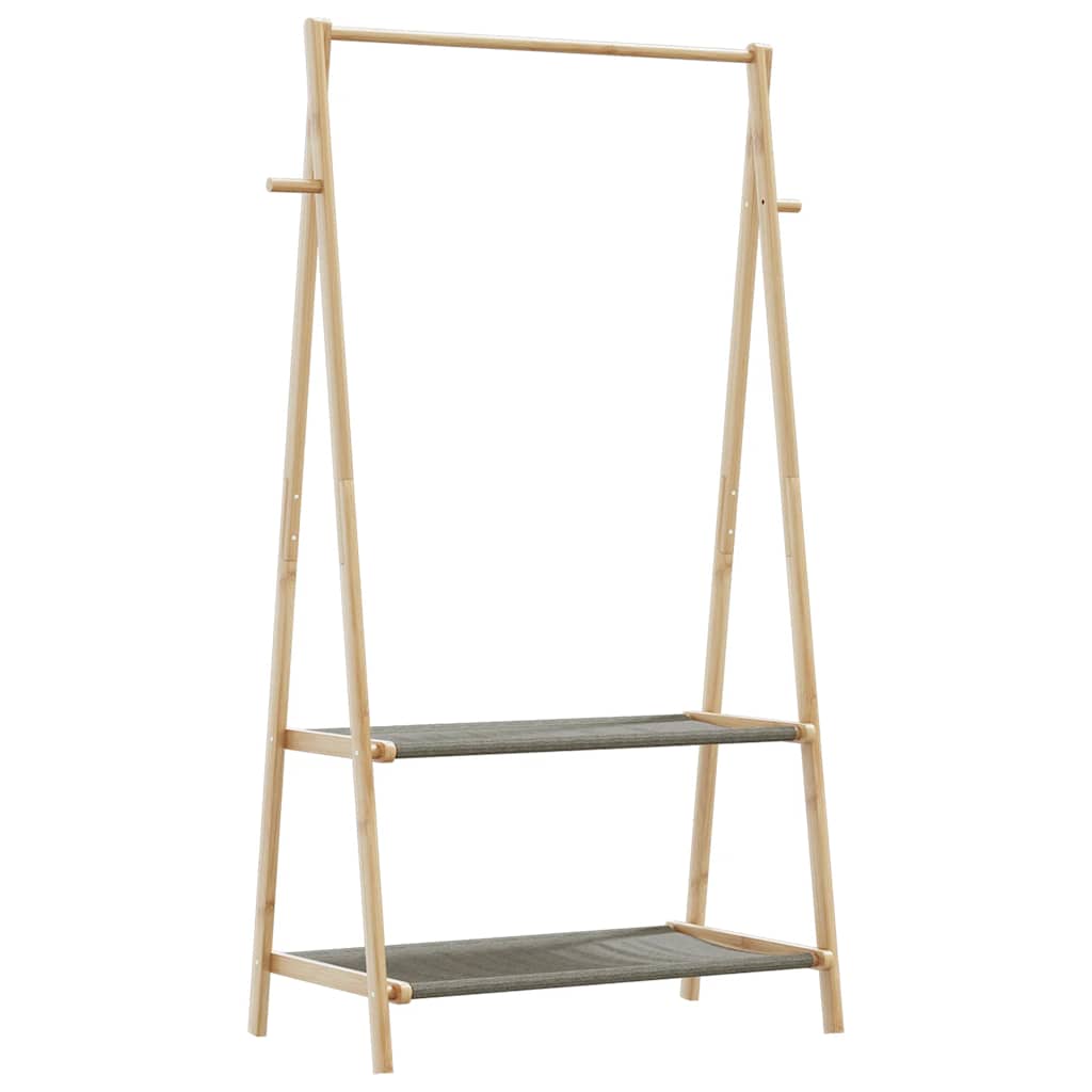 vidaXL Clothes Rack with Shelves 96x45.5x150.5 cm Bamboo 6