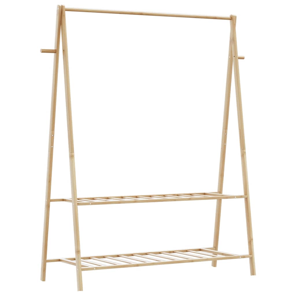 vidaXL Clothes Rack with Shelves 132x45.5x150.5 cm Bamboo 6
