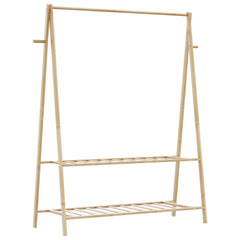 vidaXL Clothes Rack with Shelves 132x45.5x150.5 cm Bamboo 6