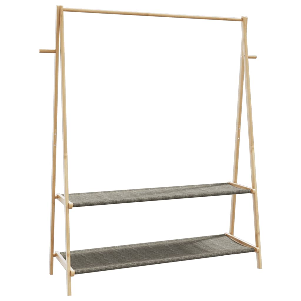 vidaXL Clothes Rack with Shelves 132x45.5x150.5 cm Bamboo 6
