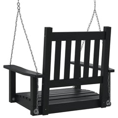 Garden Swing Chair with Metal Chains Solid Wood Fir Black 73.5 x 65 x 63 cm