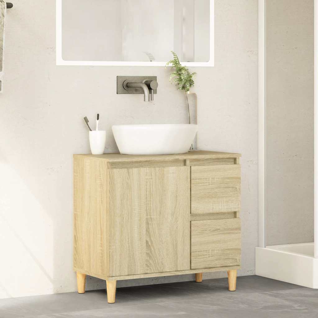 vidaXL Bathroom Cabinet Sonoma Oak 65x33x60 cm Engineered Wood 3