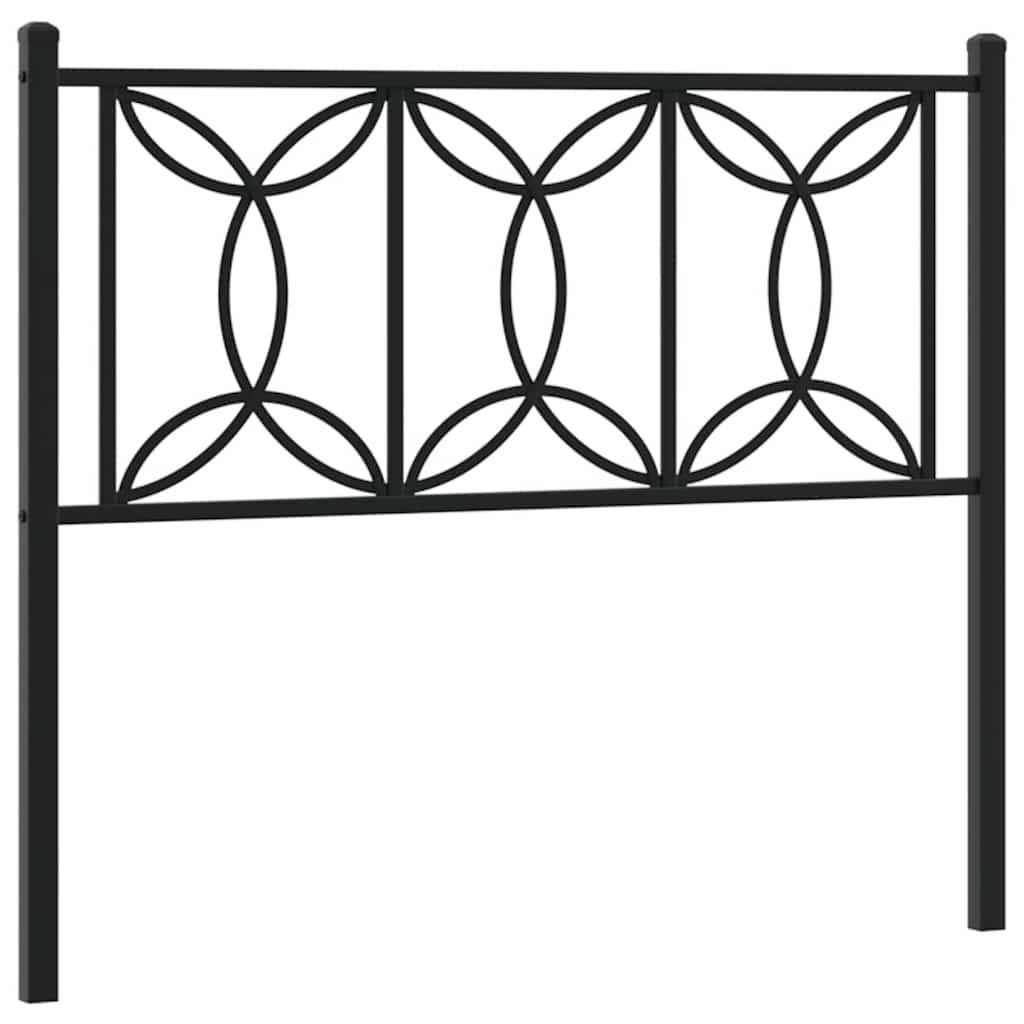 vidaXL Metal Replace Headboard Black 107 cm 2