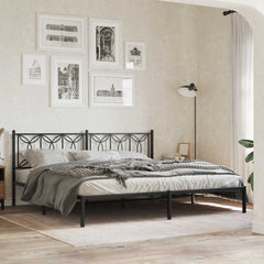 vidaXL Metal Replace Headboard Black 193 cm 3