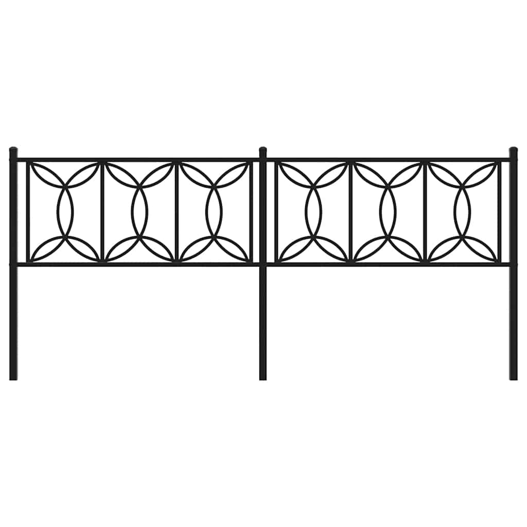 vidaXL Metal Replace Headboard Black 193 cm 4