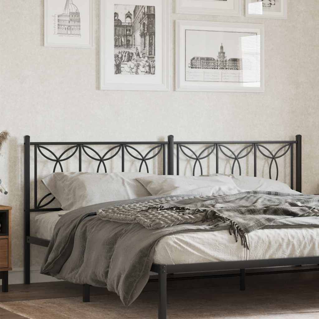 vidaXL Metal Replace Headboard Black
