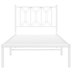 vidaXL Metal Bed Frame without Mattress with Headboard White 90x200cm 4