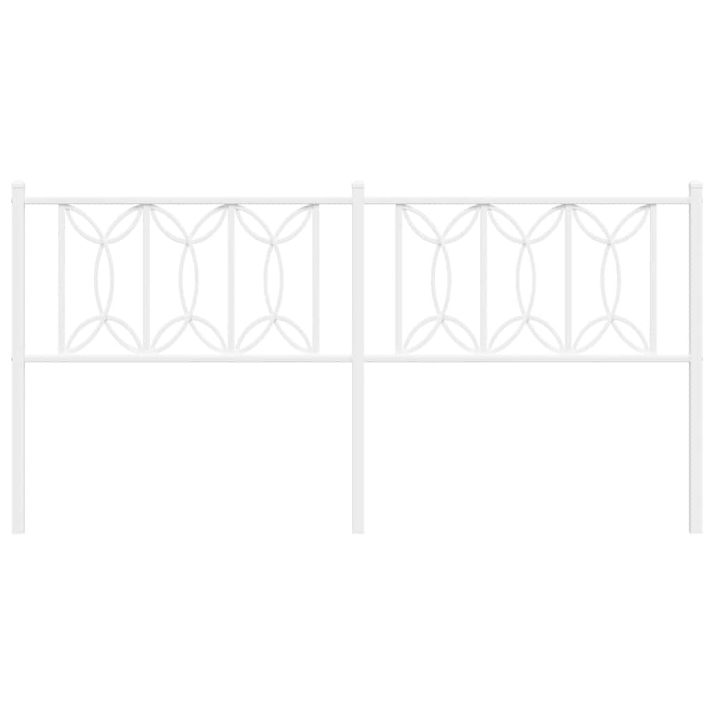 vidaXL Metal Replace Headboard White 180 cm 4