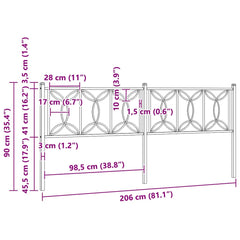 Metal Replace Headboard White 200 cm, image 6