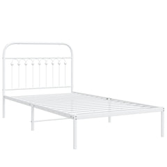 vidaXL Metal Bed Frame without Mattress with Headboard White 100x190cm 3