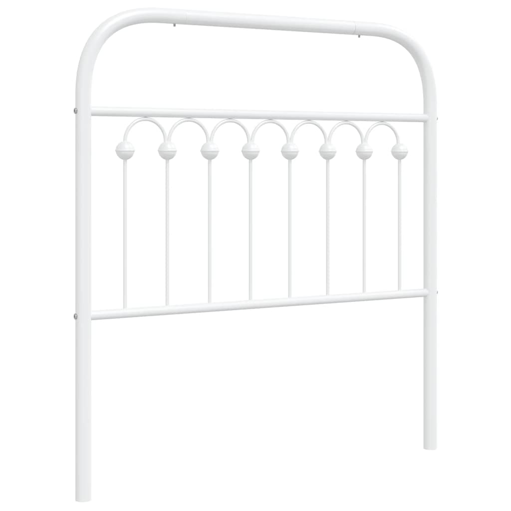 vidaXL Metal Replace Headboard White 90 cm 2