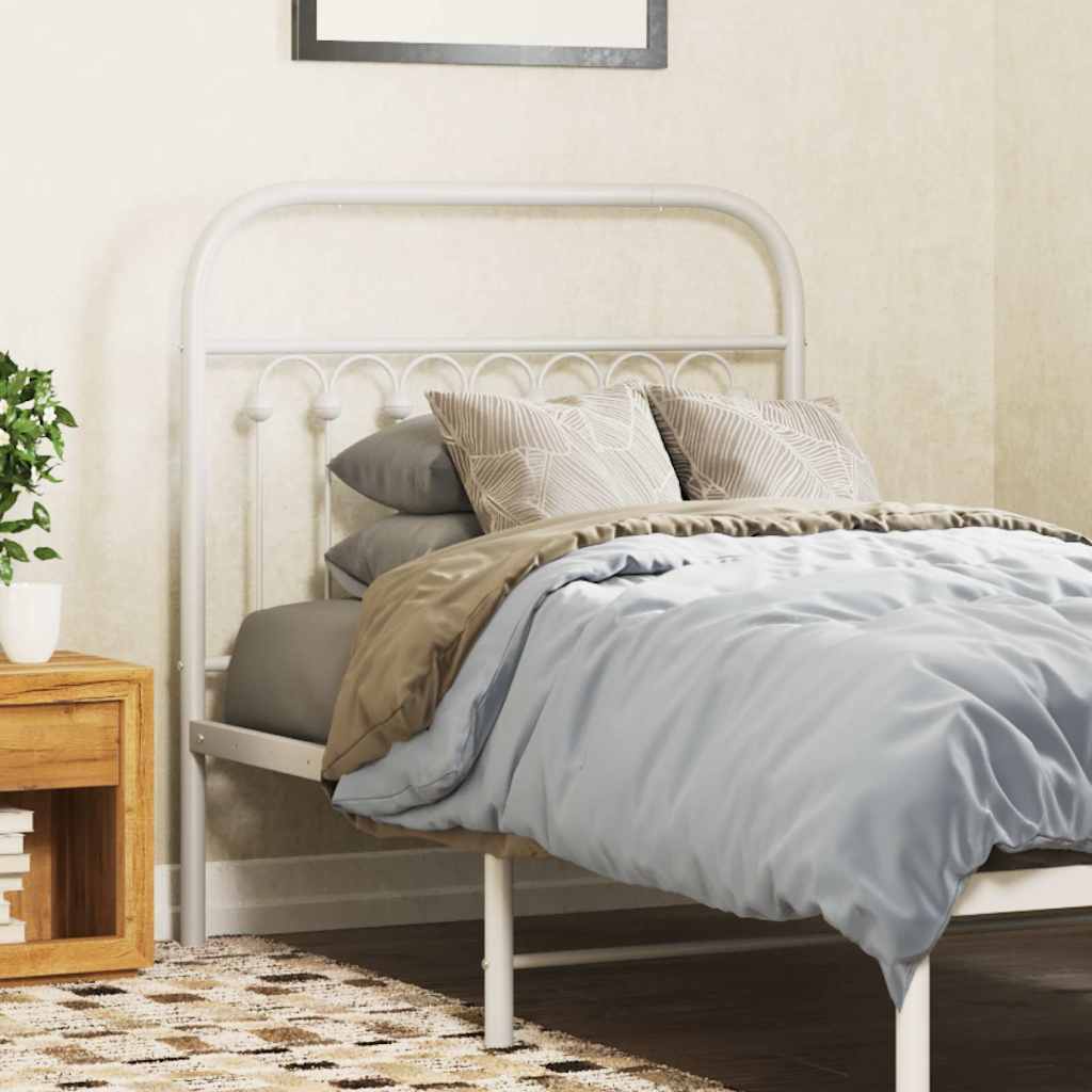 vidaXL Metal Replace Headboard White 90 cm 1