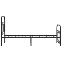 Metal Bed Frame without Mattress with Footboard with Headboard & Footboard Black 75 cm 190 cm