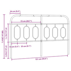 vidaXL Metal Replace Headboard Black 150 cm 6