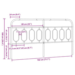 vidaXL Metal Replace Headboard Black 183 cm 6