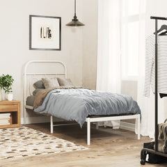 vidaXL Metal Bed Frame without Mattress With headboard White