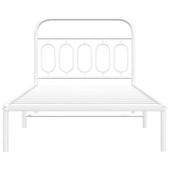vidaXL Metal Bed Frame without Mattress with Headboard White 107x203cm 4