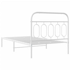 vidaXL Metal Bed Frame without Mattress with Headboard White 107x203cm 6