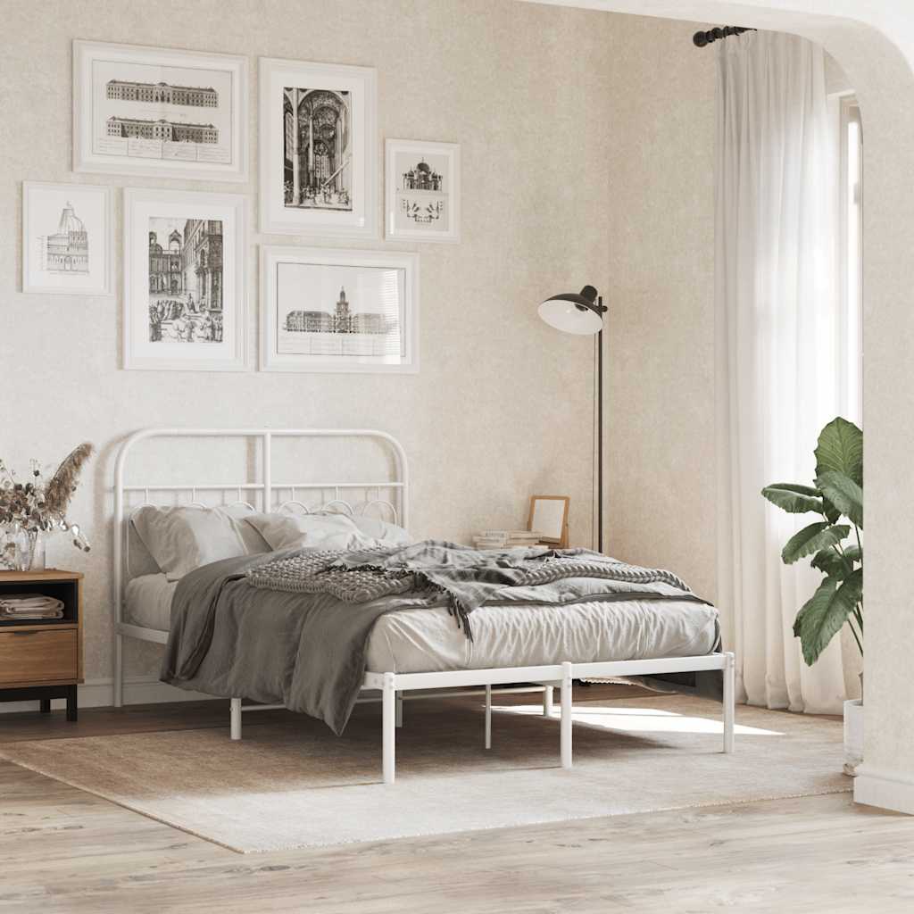 vidaXL Metal Replace Headboard White 120 cm 3