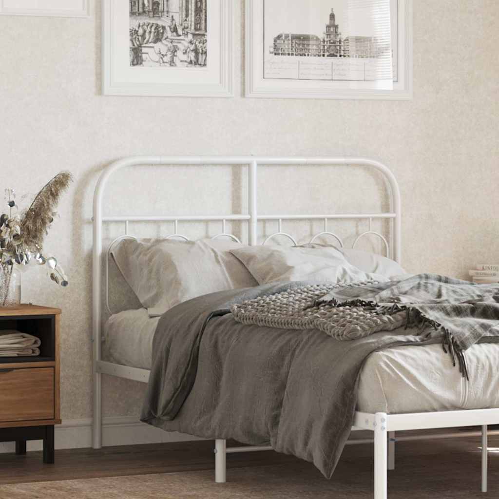 vidaXL Metal Replace Headboard White 120 cm 1