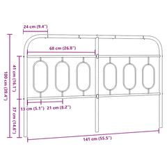 vidaXL Metal Replace Headboard White 140 cm 6