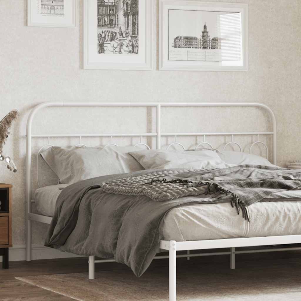 vidaXL Metal Replace Headboard White 193 cm 1