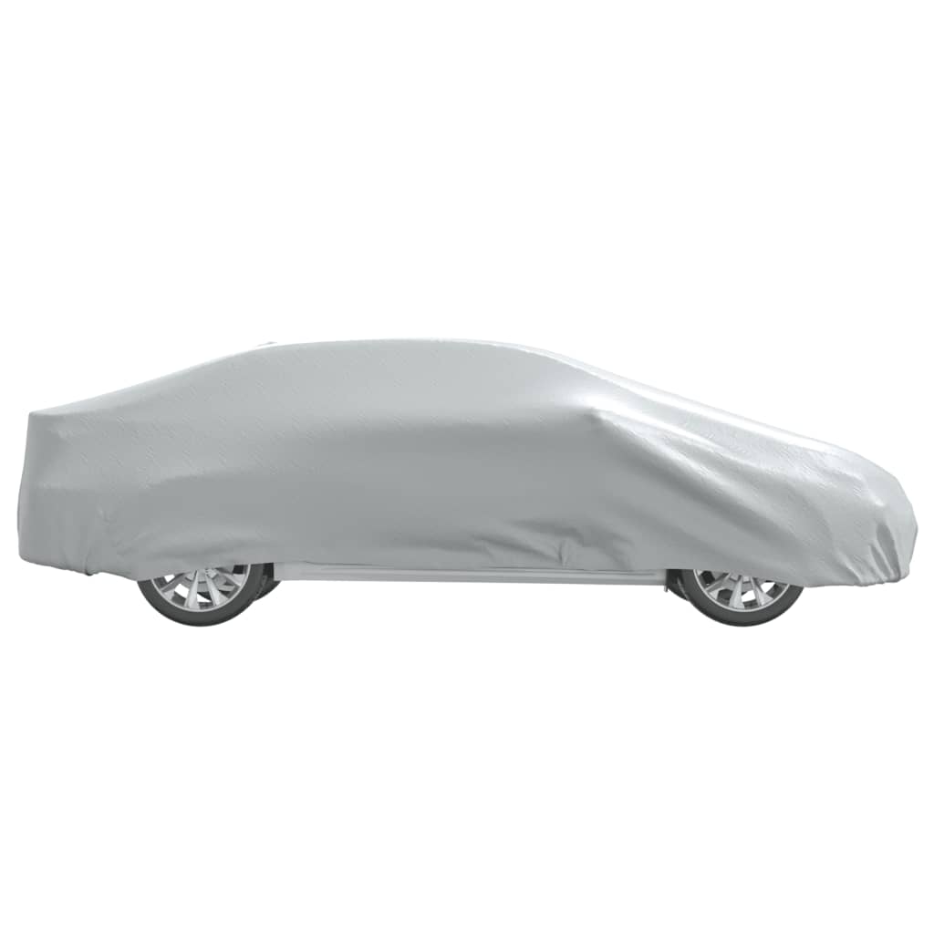 vidaXL Car Cover for Sedan with Buckle Straps Full Silver M 6