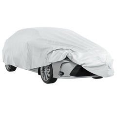 vidaXL Car Cover for Sedan with Buckle Straps Full Silver L 4
