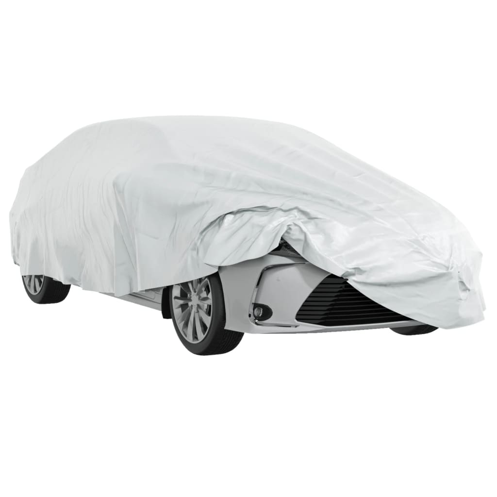 vidaXL Car Cover for Sedan with Buckle Straps Full Silver XXL 4