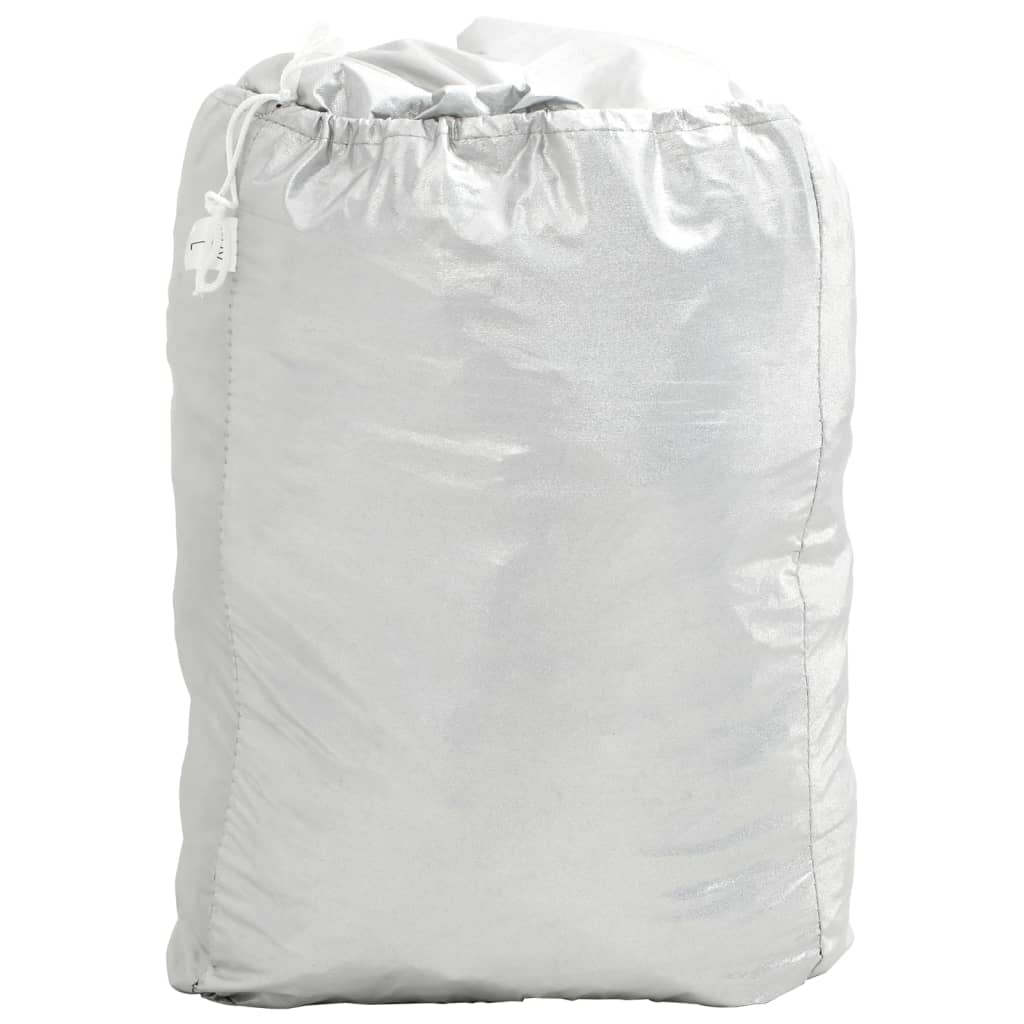 vidaXL Car Cover for Sedan with Buckle Straps Full Silver M PEVA 3