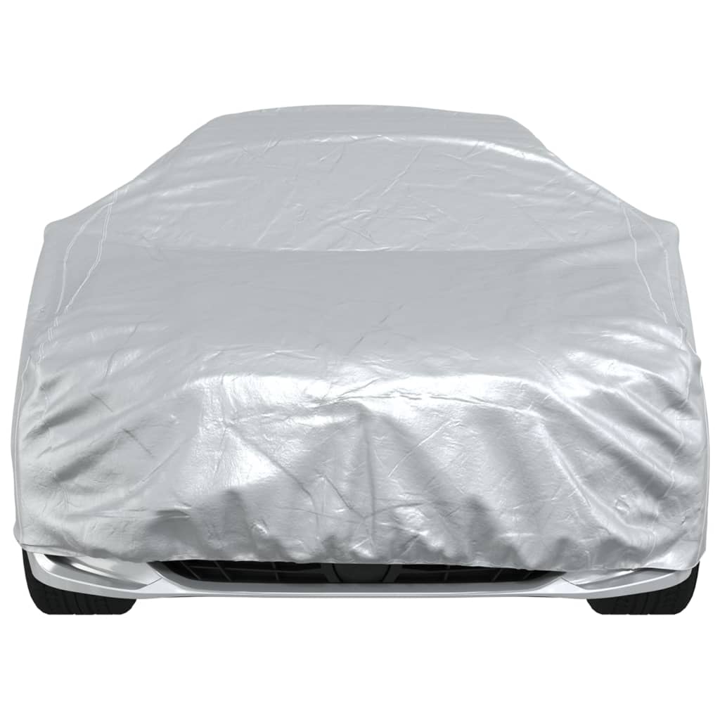 vidaXL Car Cover for Sedan with Buckle Straps Full Silver XL PEVA 5