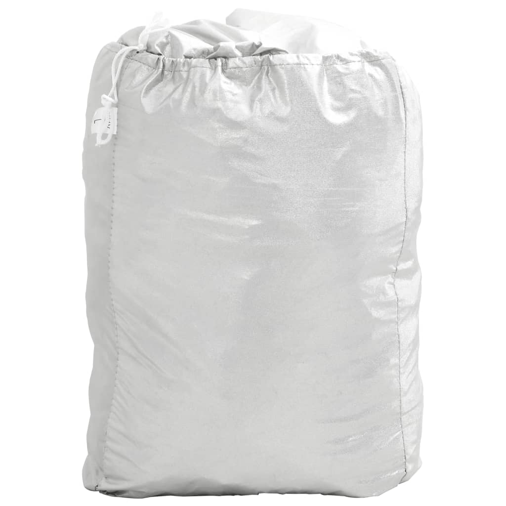 vidaXL Car Cover for Sedan with Buckle Straps Full Silver XXL PEVA 3