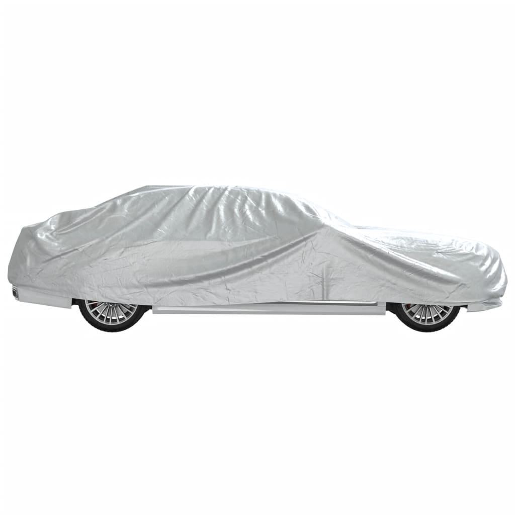 vidaXL Car Cover for Sedan with Buckle Straps Full Silver XXL PEVA 6