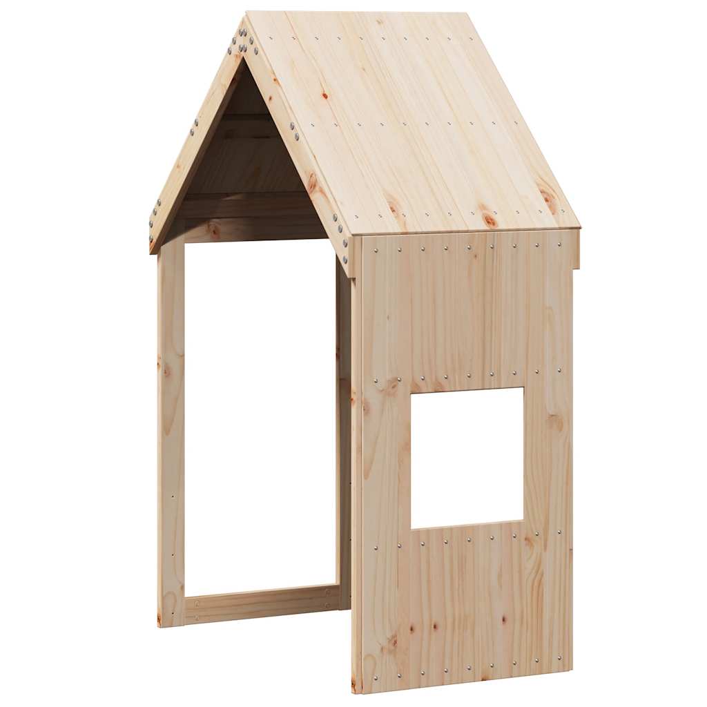Kids' Bed Roof Solid Wood Pine Width 55 cm Natural 132 cm 84 cm