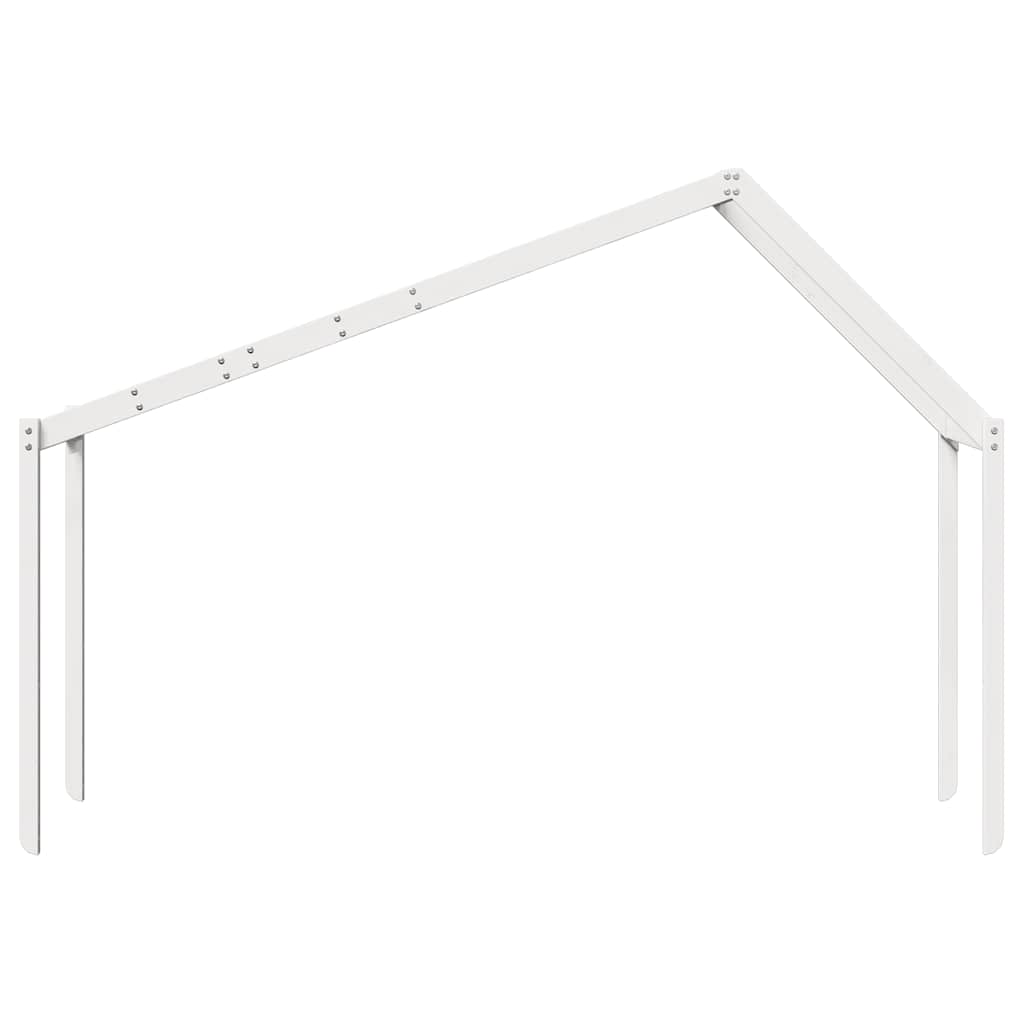Kids' Bed Roof 213x95.5x144.5 cm Solid Wood Pine White 95.5 cm
