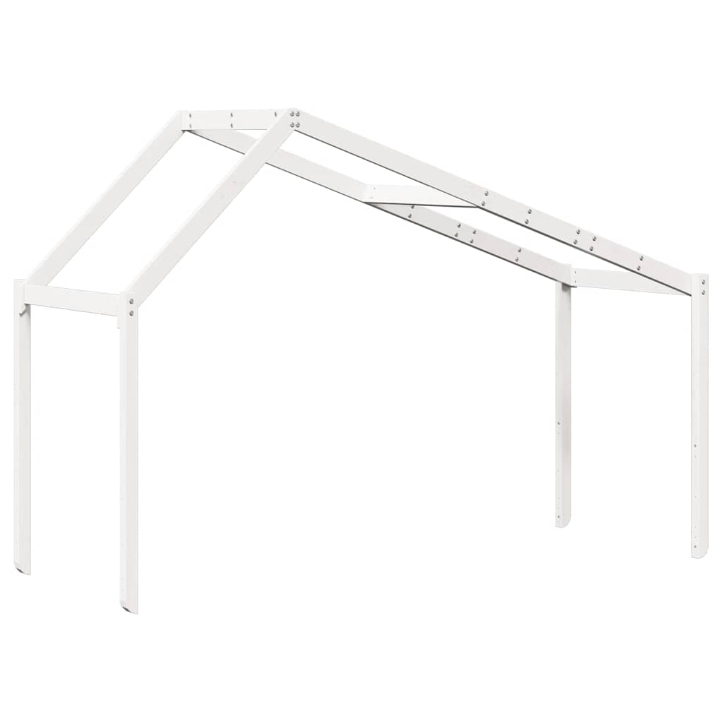 Kids' Bed Roof 213x95.5x144.5 cm Solid Wood Pine White 95.5 cm