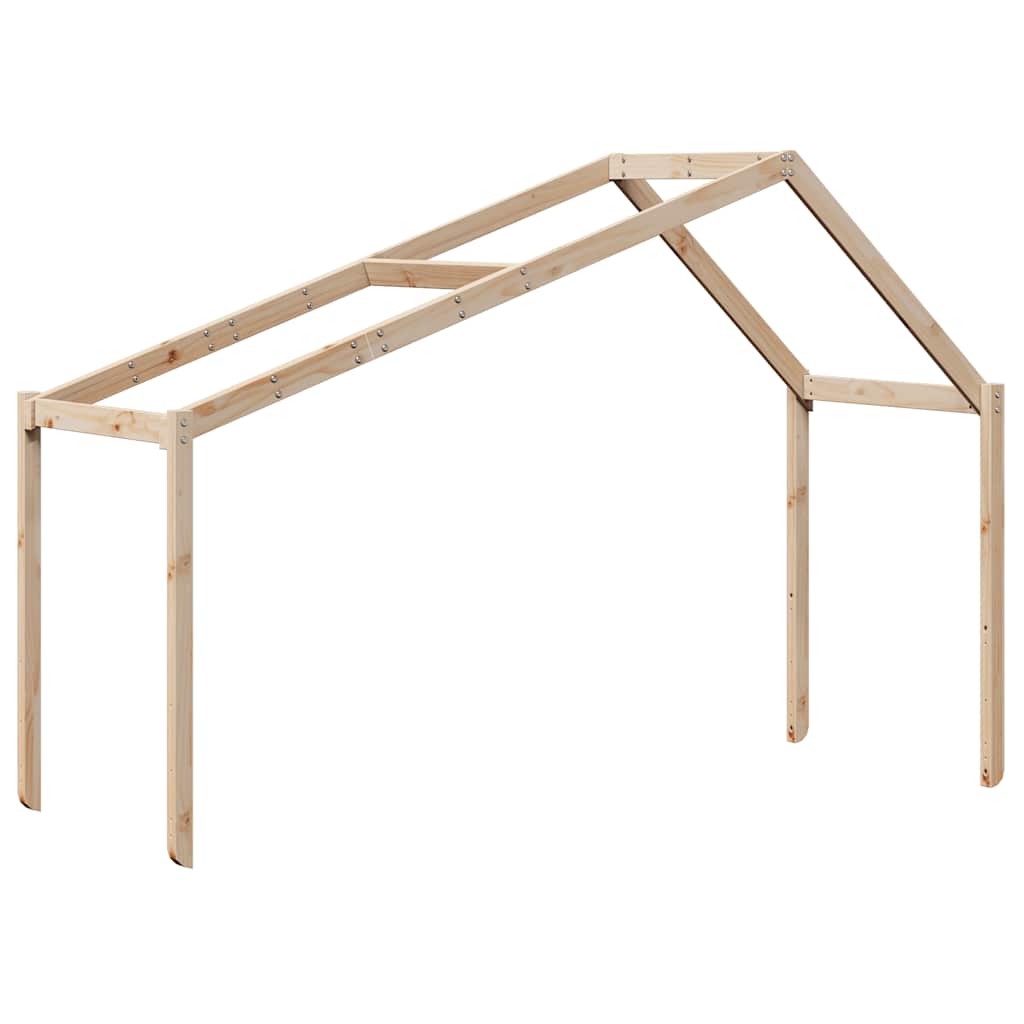 Kids' Bed Roof 203x95,5x142 cm Solid Wood Pine Width 203 cm Natural 95.5 cm